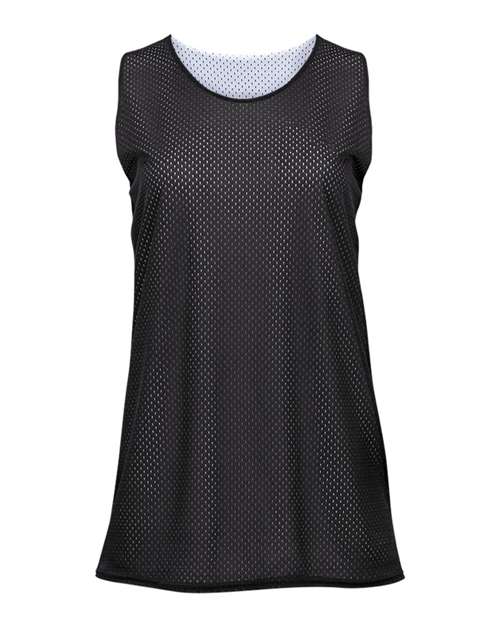 Badger Women's Pro Mesh Reversible Tank Top - Black/ White