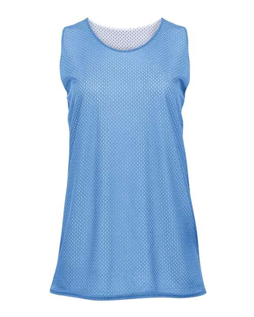 Badger Women's Pro Mesh Reversible Tank Top - Columbia Blue/ White