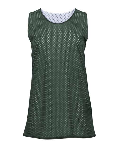 Badger Women's Pro Mesh Reversible Tank Top - Forest/ White