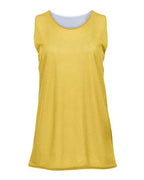 Badger Women's Pro Mesh Reversible Tank Top - Gold/ White