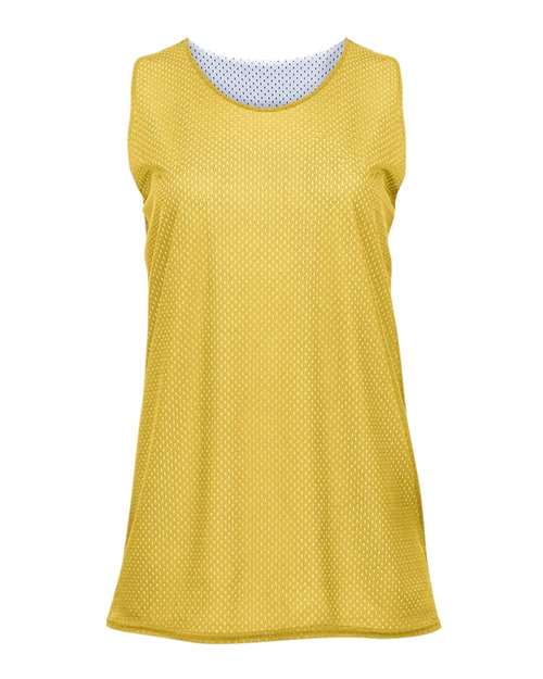 Badger Women's Pro Mesh Reversible Tank Top - Gold/ White