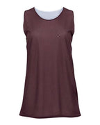 Badger Women's Pro Mesh Reversible Tank Top - Maroon/ White