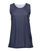 Badger Women's Pro Mesh Reversible Tank Top - Navy/ White