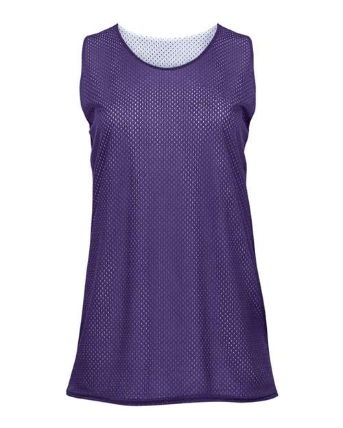 Badger Women's Pro Mesh Reversible Tank Top - Purple/ White