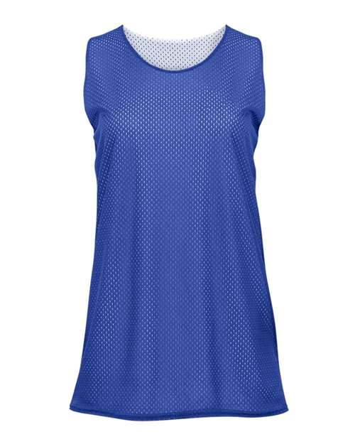 Badger Women's Pro Mesh Reversible Tank Top - Royal/ White