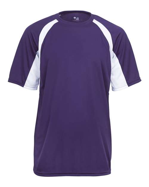 Badger Men's B-Core Hook T-Shirt (Part 1 of 2) - Purple/ White
