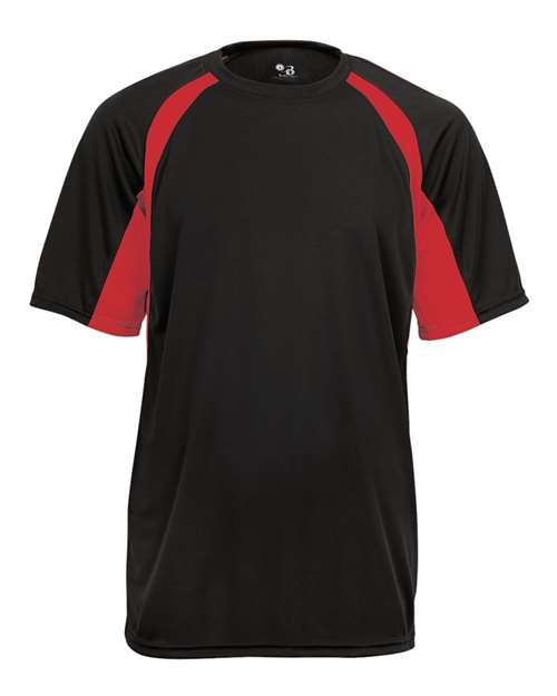 Badger Men's B-Core Hook T-Shirt (Part 1 of 2) - Black/ Red