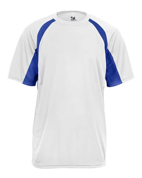 Badger Men's B-Core Hook T-Shirt (Part 2 of 2) - White/ Royal
