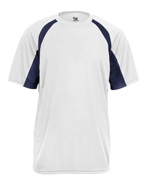 Badger Men's B-Core Hook T-Shirt (Part 2 of 2) - White/ Navy