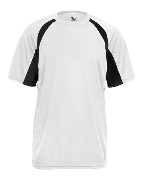 Badger Men's B-Core Hook T-Shirt (Part 2 of 2) - White/ Black