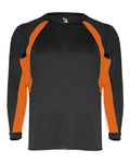 Badger Men's B-Core Hook Long Sleeve T-Shirt - Black/ Burnt Orange