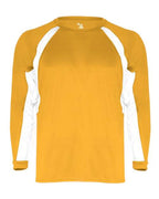 Badger Men's B-Core Hook Long Sleeve T-Shirt - Gold/ White