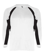 Badger Men's B-Core Hook Long Sleeve T-Shirt - White/ Black