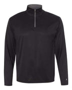 Badger Men's B-Core Quarter-Zip Pullover (Part 1 of 2) - Black/ Graphite