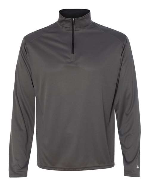Badger Men's B-Core Quarter-Zip Pullover (Part 1 of 2) - Graphite/ Black