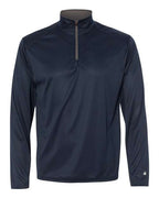 Badger Men's B-Core Quarter-Zip Pullover (Part 1 of 2) - Navy/ Graphite