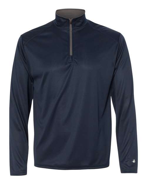 Badger Men's B-Core Quarter-Zip Pullover (Part 1 of 2) - Navy/ Graphite