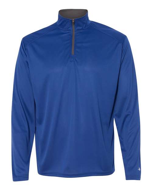 Badger Men's B-Core Quarter-Zip Pullover (Part 1 of 2) - Royal/ Graphite