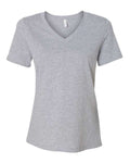BELLA + CANVAS Women's Relaxed Heather CVC V-Neck Tee - Athletic Heather