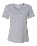 BELLA + CANVAS Women's Relaxed Heather CVC V-Neck Tee - Athletic Heather