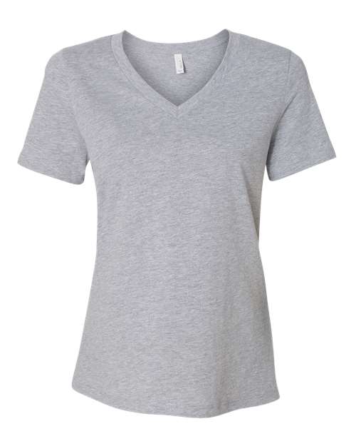 BELLA + CANVAS Women's Relaxed Heather CVC V-Neck Tee - Athletic Heather