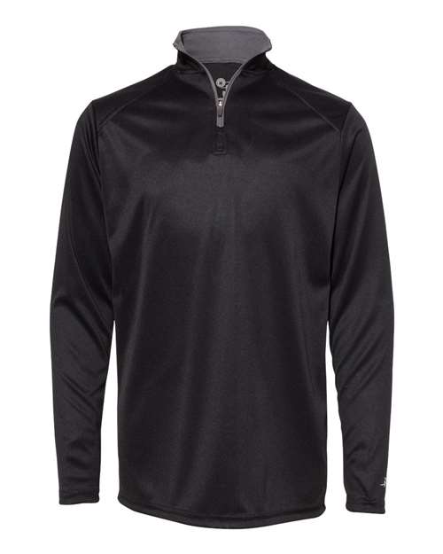 Badger Youth B-Core Quarter-Zip Pullover - Black/ Graphite