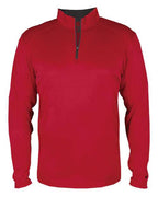 Badger Youth B-Core Quarter-Zip Pullover - Red/ Graphite