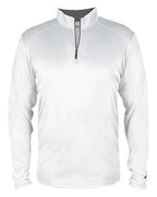 Badger Youth B-Core Quarter-Zip Pullover - White/ Graphite