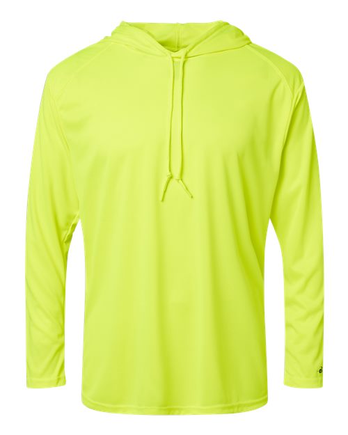 Badger Unisex B-Core Hooded Long Sleeve T-Shirt (Part 2 of 2) - Safety Yellow