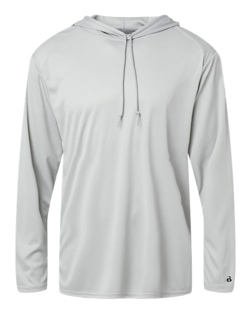 Badger Unisex B-Core Hooded Long Sleeve T-Shirt (Part 2 of 2) - Silver