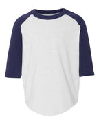 Augusta Sportswear Toddler Three-Quarter Sleeve Baseball Jersey - White/ Navy