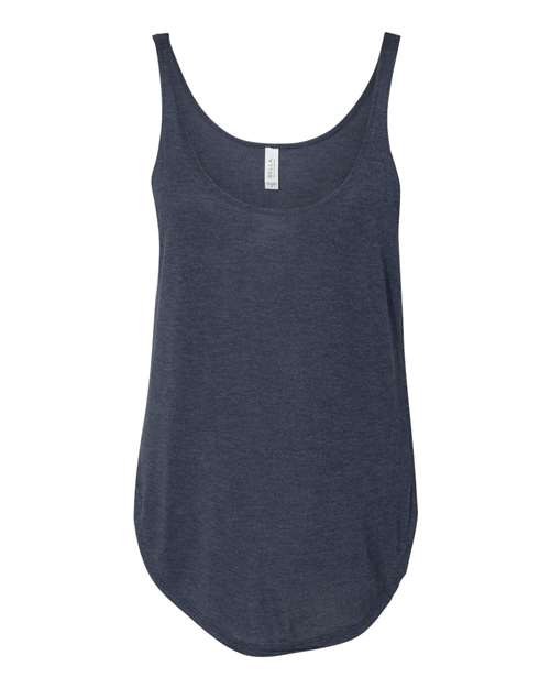 BELLA + CANVAS Women's Flowy Tank with Side Slit - Heather Navy