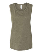 BELLA + CANVAS Women's Flowy Scoop Muscle Tank - Heather Olive