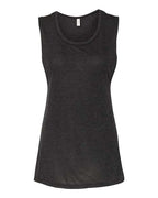 BELLA + CANVAS Women's Flowy Scoop Muscle Tank - Black Heather