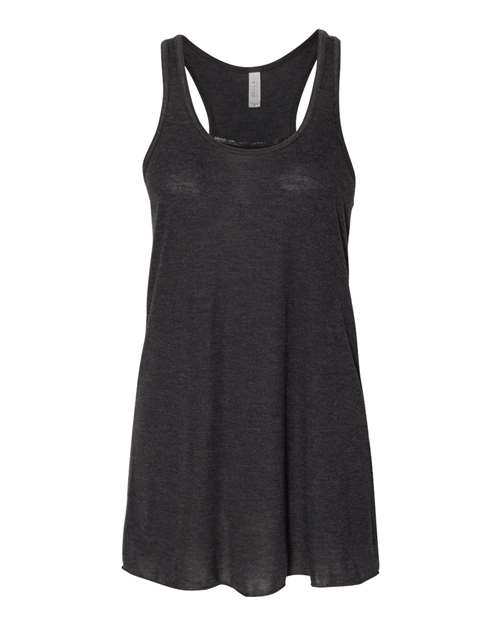 BELLA + CANVAS Women's Flowy Racerback Tank - Black Heather
