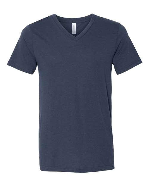 BELLA + CANVAS Unisex Triblend V-Neck Tee - Solid Navy Triblend