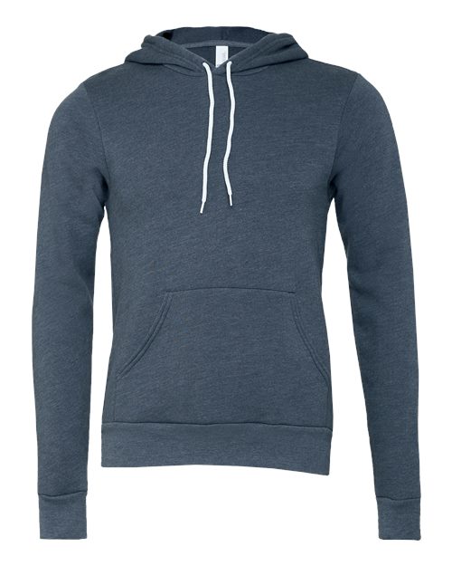 BELLA + CANVAS Unisex Sponge Fleece Hoodie Sweatshirt (Part 2 of 4) - Heather Navy