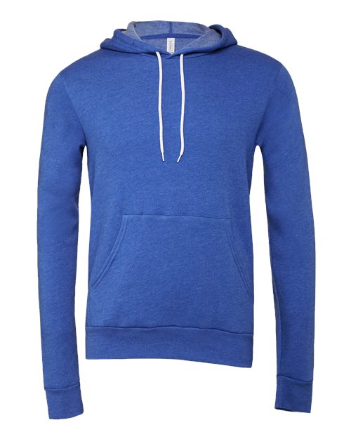 BELLA + CANVAS Unisex Sponge Fleece Hoodie Sweatshirt (Part 3 of 4) - Heather True Royal