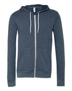 BELLA + CANVAS Unisex Sponge Fleece Full-Zip Hoodie Sweatshirt (Part 2 of 3) - Heather Navy