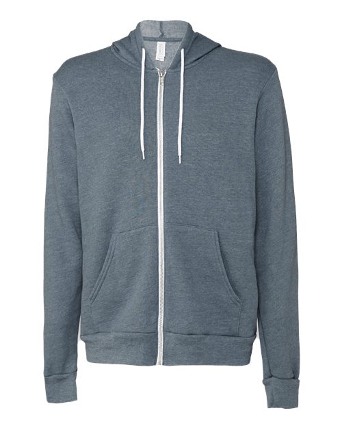 BELLA + CANVAS Unisex Sponge Fleece Full-Zip Hoodie Sweatshirt (Part 2 of 3) - Heather Slate
