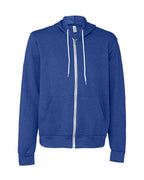 BELLA + CANVAS Unisex Sponge Fleece Full-Zip Hoodie Sweatshirt (Part 2 of 3) - Heather True Royal