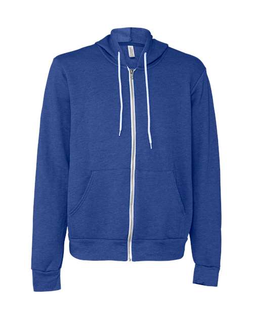 BELLA + CANVAS Unisex Sponge Fleece Full-Zip Hoodie Sweatshirt (Part 2 of 3) - Heather True Royal