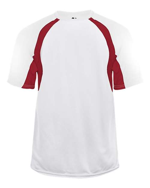 Badger Youth B-Core Hook T-Shirt - White/ Red