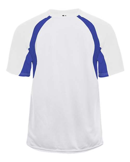 Badger Youth B-Core Hook T-Shirt - White/ Royal
