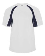 Badger Youth B-Core Hook T-Shirt - White/ Navy