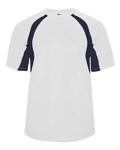 Badger Youth B-Core Hook T-Shirt - White/ Navy