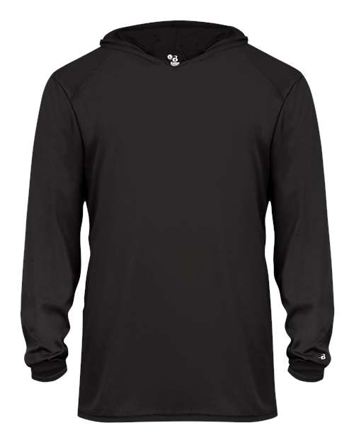 Badger Youth B-Core Hooded Long Sleeve T-Shirt - Black