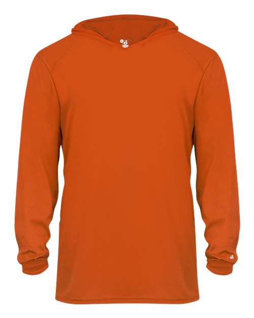 Badger Youth B-Core Hooded Long Sleeve T-Shirt - Burnt Orange