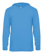 Badger Youth B-Core Hooded Long Sleeve T-Shirt - Columbia Blue