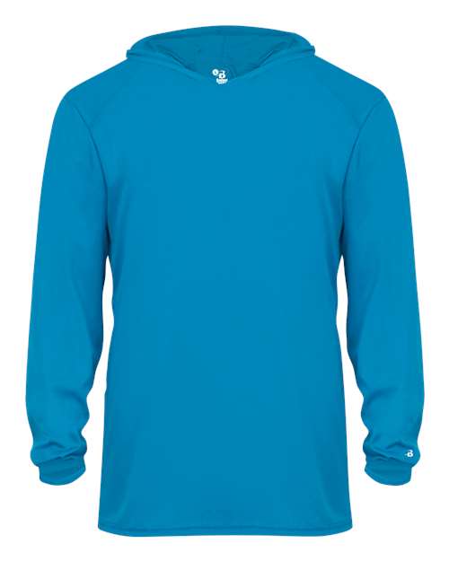 Badger Youth B-Core Hooded Long Sleeve T-Shirt - Electric Blue